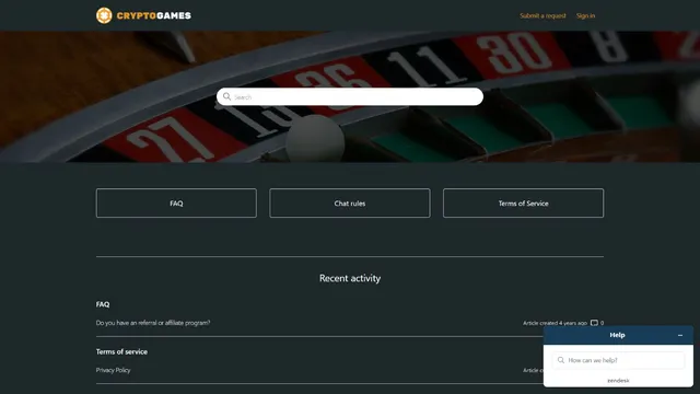 crypto.games casino support
