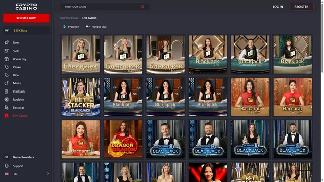 crypto casino live games