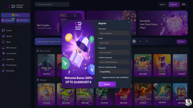 cryptogames casino registration