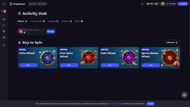 cryptoleo casino fortune wheel