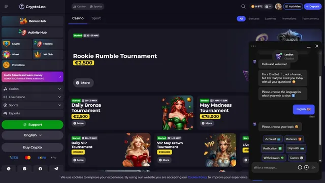 cryptoleo casino support
