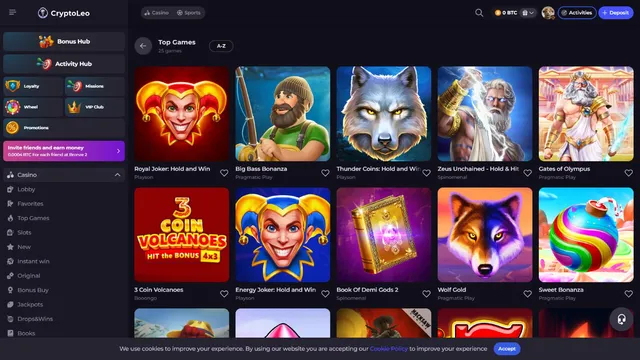 cryptoleo casino games
