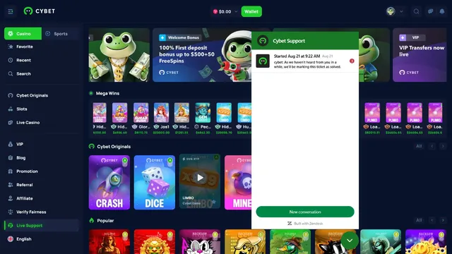 cybet casino support