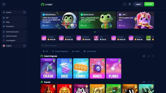 cybet casino website screen