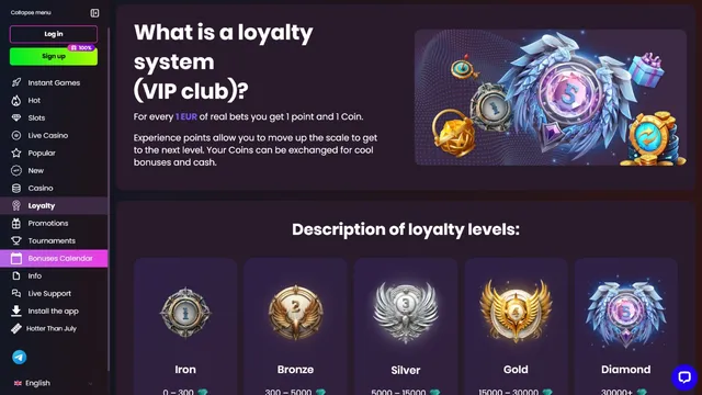 daddy casino loyalty program