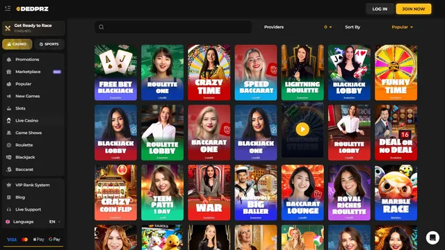 dedprz casino live games