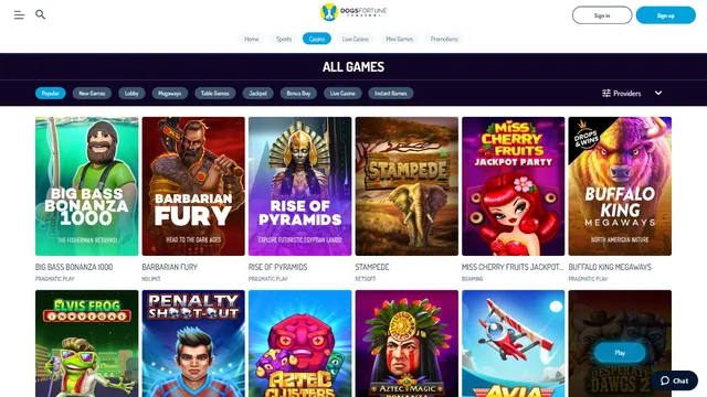 dogsfortune casino games