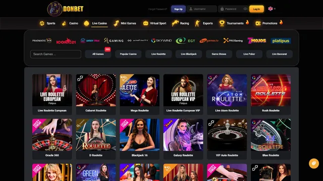 donbet casino live games