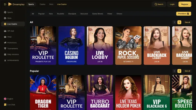 dreamplay casino live games