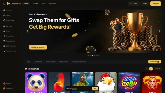 dreamplay casino website screen