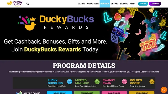 duckyluck casino loyalty program