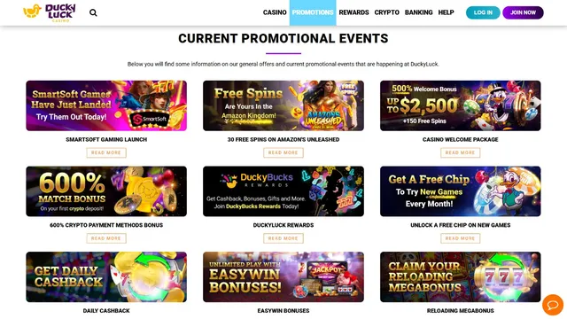 duckyluck casino promotions