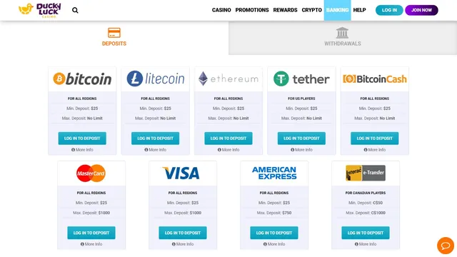 duckyluck casino deposit