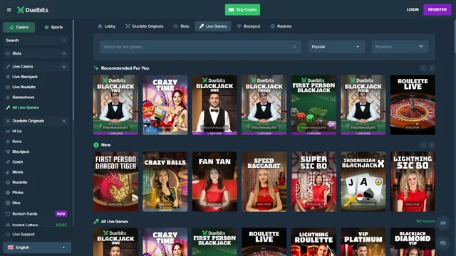 duelbits casino live games