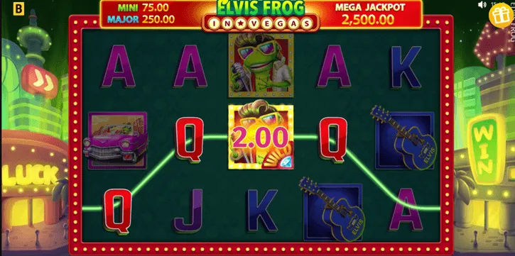 elvis frog in vegas slot screen