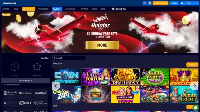 fairpari casino website screen