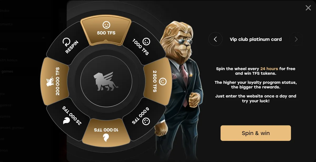 fairspin casino wheel