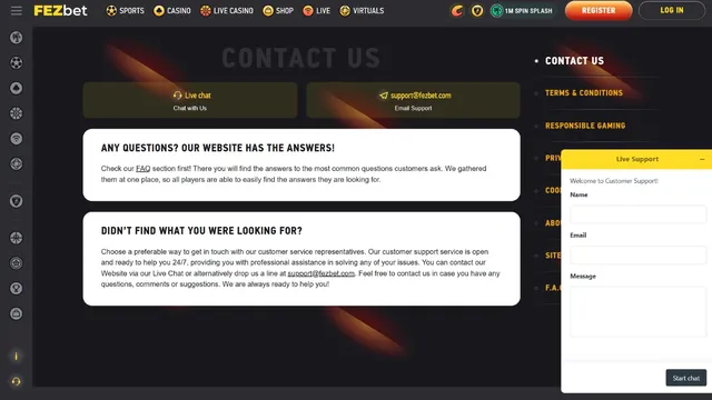 fezbet casino support