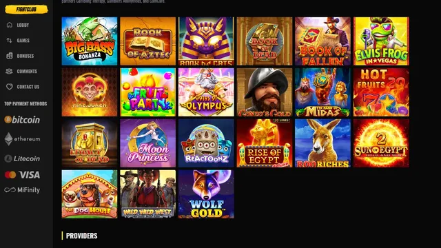 fightclubcasino games