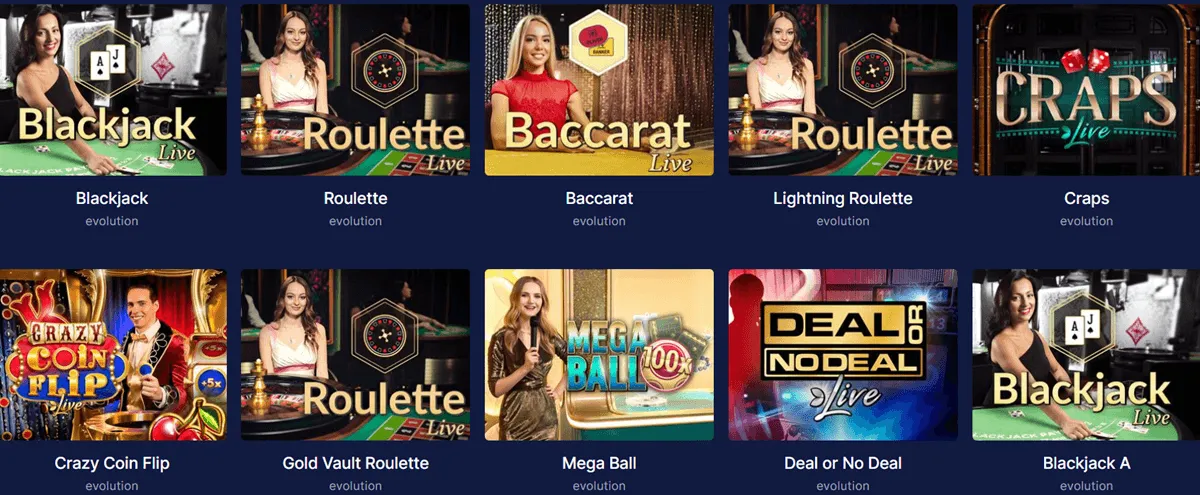 flush casino live games