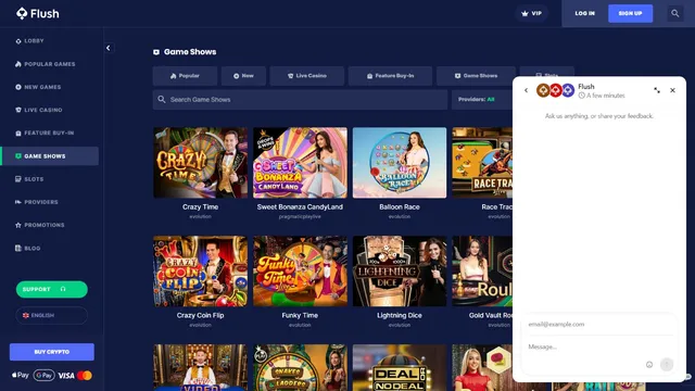 flush casino support
