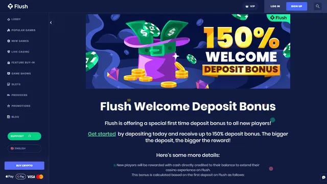 flush casino welcome bonus