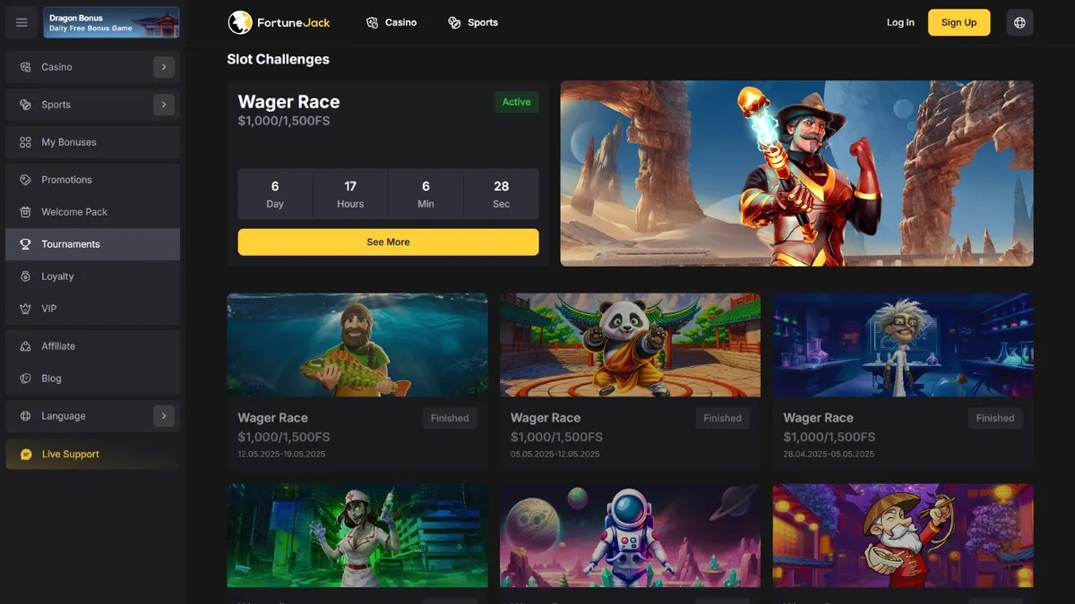 fortunejack casino tournaments