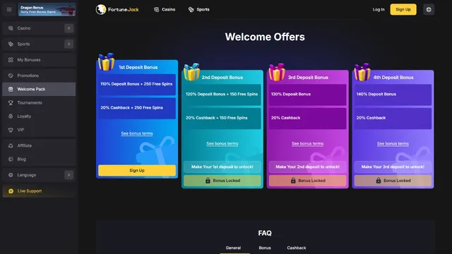 fortunejack casino bonus wager