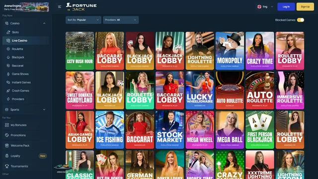 fortunejack casino live games