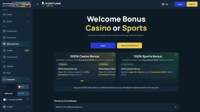 fortunejack casino welcome bonus