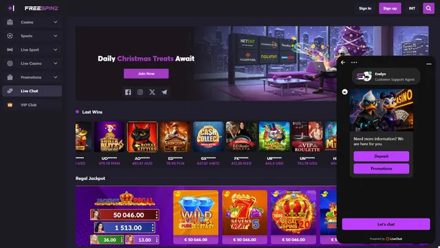 freespinz casino support