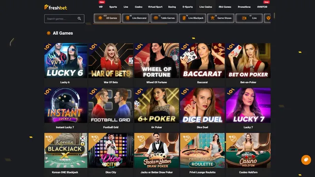 freshbet casino live games