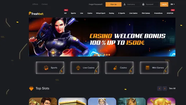 freshbet casino website screen