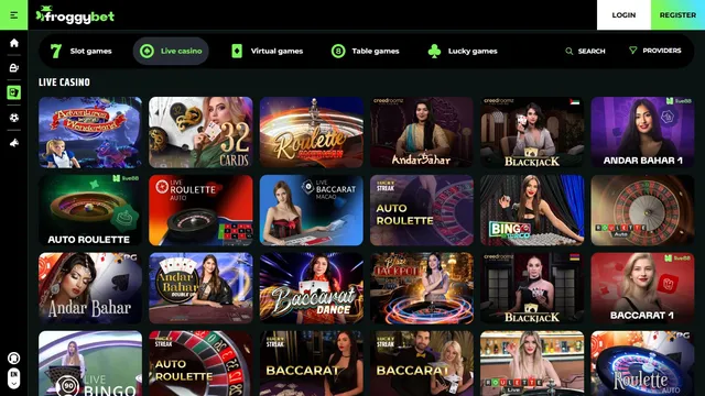 froggybet.io casino live games