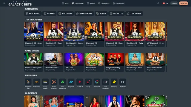 galacticbets casino live games