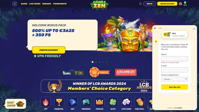 gamblezen casino support