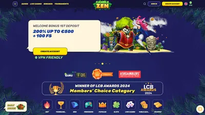 gamblezen casino website screen