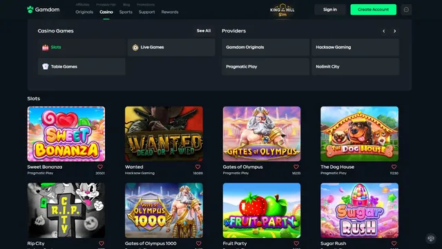gamdom casino games