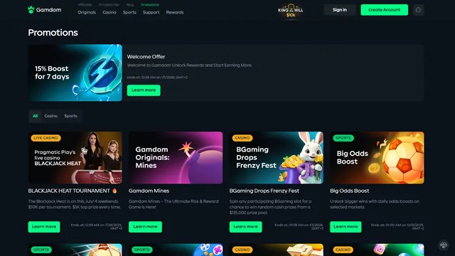 gamdom casino promotions