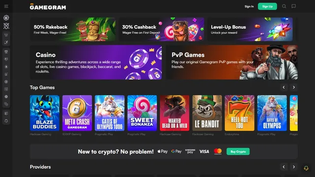 gamegram casino website screen