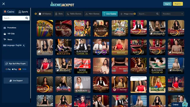 geniejackpot casino live games