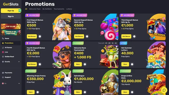 getslots casino promotions