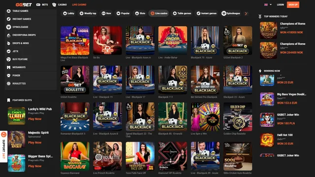 ggbet casino live games