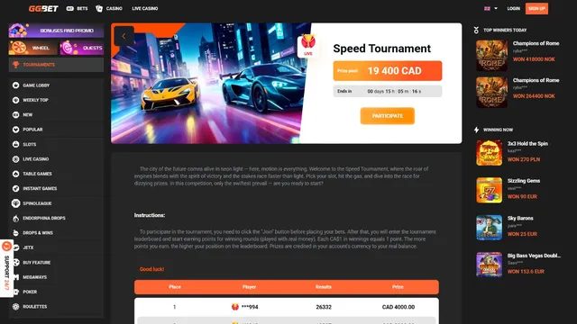 ggbet casino tournaments