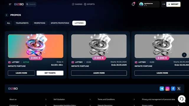 gizbo.casino lotteries