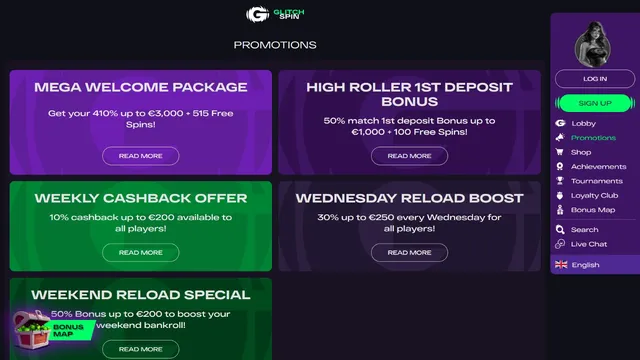 glitchspin casino promotions