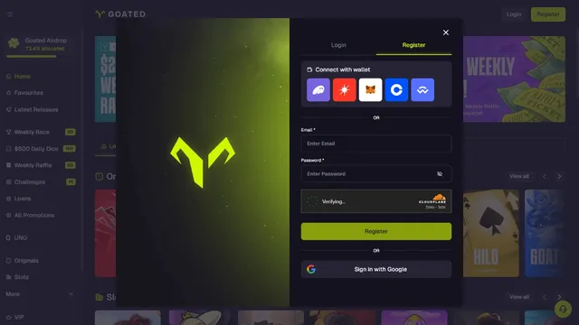 goated casino registration