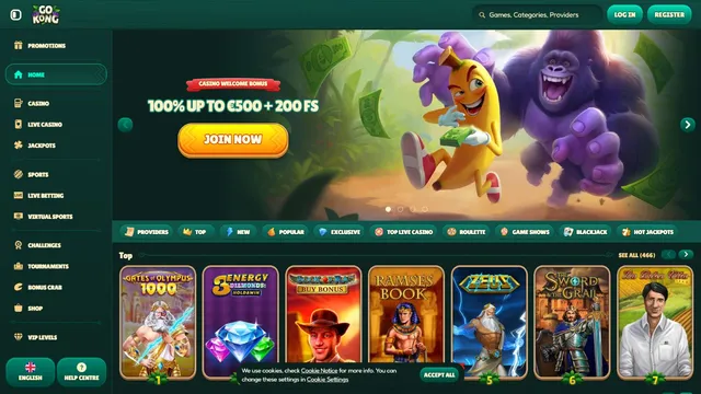 gokong casino website screen