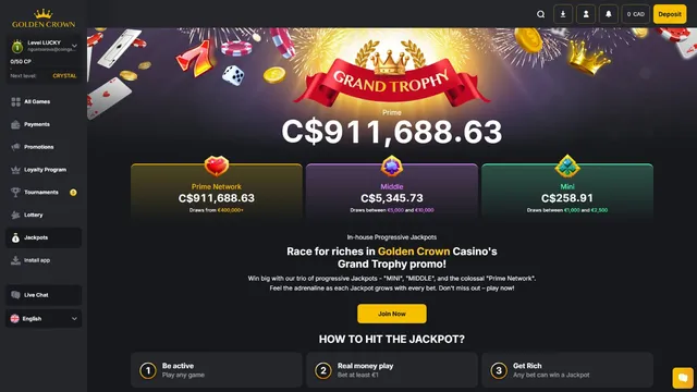 goldencrown casino jackpot