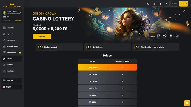 goldencrown casino lottery